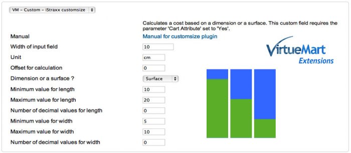 VirtueMart Custom Size 1.16.0