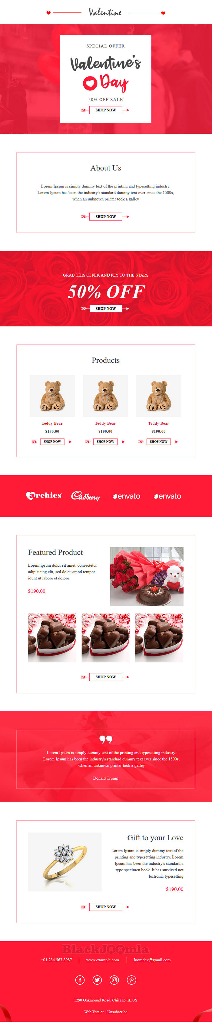JD Valentine Email Template
