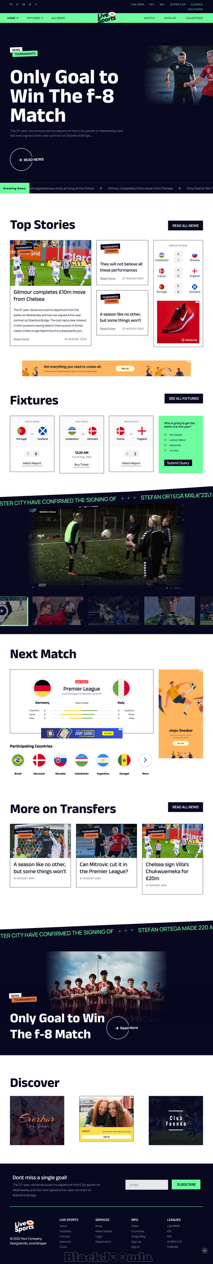 JoomShaper Live Sports