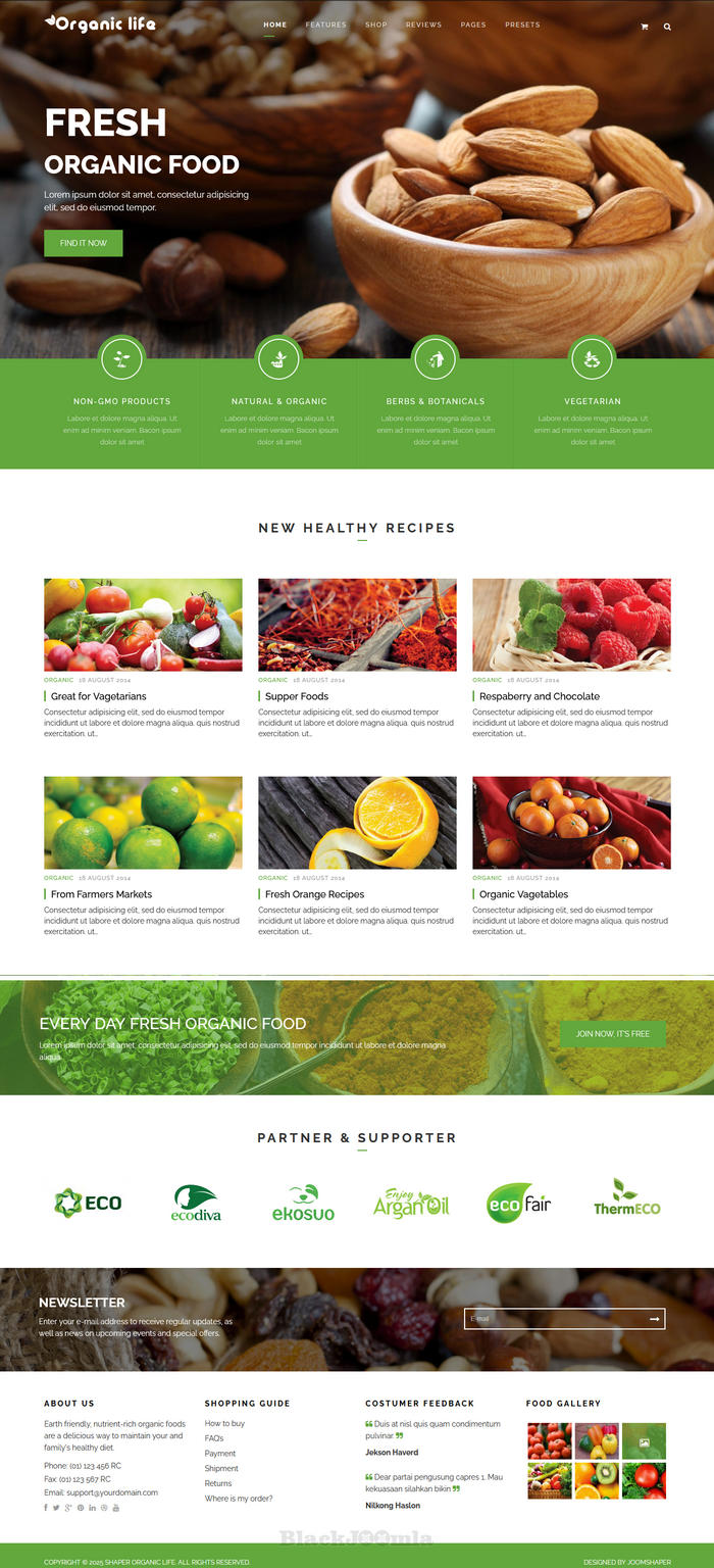 JoomShaper Organic Life